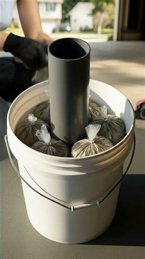 DIY Faux Stone Planter | Easy Concrete Garden Hack Using Plastic Bags!