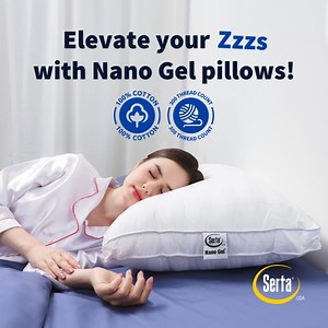 Elevate your sleep with Serta’s Nano Gel pillows. Made from 100% cotton and synthetic gel fiber, experience dreamy comfort every night. 💤 Check out https://serta.com.ph/product/nanogel-pillow/ to upgrade to a Serta comfortable sleep! #bed #cool #sleep #new #Serta #comfort #mattress #TheSertaDifference #SertaPhilippines #MattressShopping #AlwaysComfortable | Serta Philippines