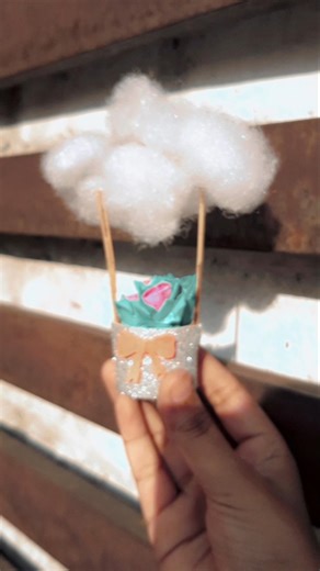 DIY Cotton Hot Air Balloon 🎈#diy #art #craft #trending #viralshort