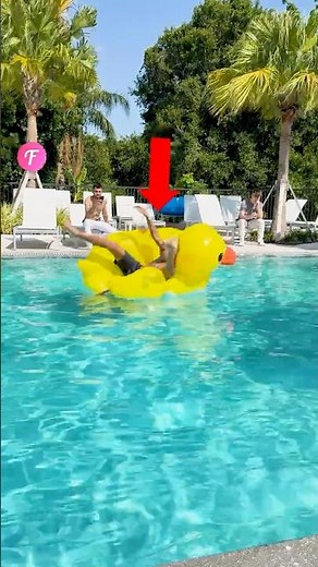 Karma 😂 Pool Prank WAR Duck Float Gets INSTANT PAYBACK #karma #poolfun #shorts