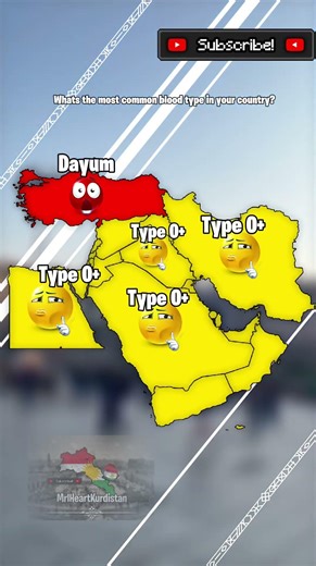 Whats the most common blood type in your country? #mapping #shorts