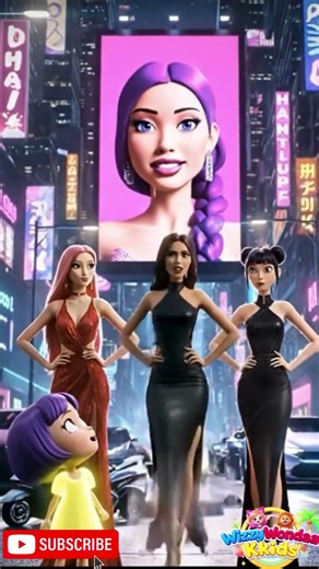 K pop runway Rumi, Mira, Zoey & Golden huntrix BREAK the neon city 💥🌆 #shortsviral #viral #funny