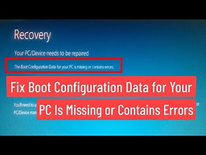 Fix Boot Configuration Data for your PC is Missing or Contains Errors In MBR /BIOS and GPT/UEFI