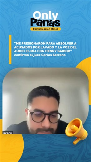 Only Panas on Instagram: "#AlertaPanas “ME PRESIONARON PARA ABSOLVER A ACUSADOS POR LAVADO Y LA VOZ DEL AUDIO ES MÍA CON HENRY GAIBOR” confirmó el juez Carlos Serrano al señalar que recibió presiones para liberar a Jezdimir Srdan en el caso Euro 2024, ratificó que los audios ya públicos corresponden a él y a Gaibor, y precisó que todo está hoy en Fiscalía."