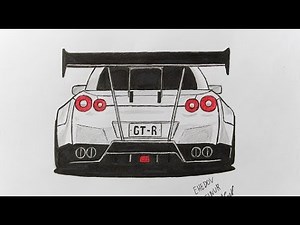 How to Draw a car Nissan GT-R