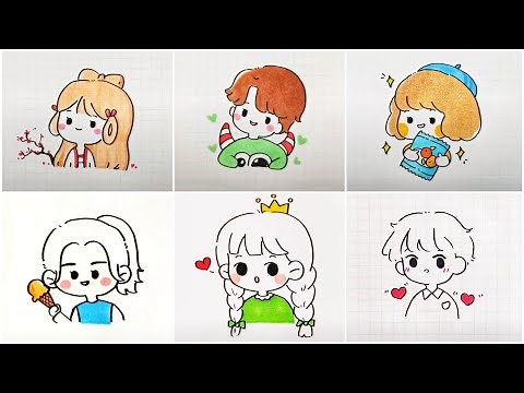 Vẽ hình chibi cute đáng yêu, vẽ tranh dễ thương | Cute drawing #17