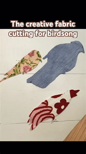 Creative Cutting fabric to make songbirds#birds#sewing#diy#sewingtutorial#art#junkjournal#