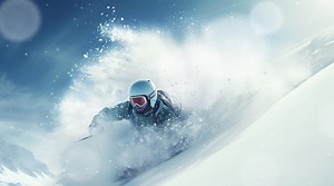 Download AI generated snowboarder on the slope for free