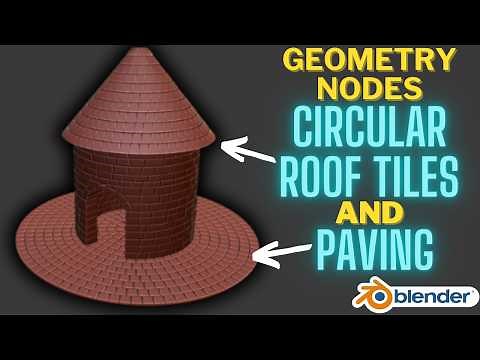 Procedural Circular Paving and Roof Tiles in Blender with Geometry Nodes