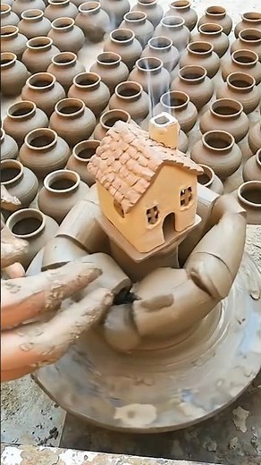 pottery with clay House 🏡#shortvideo