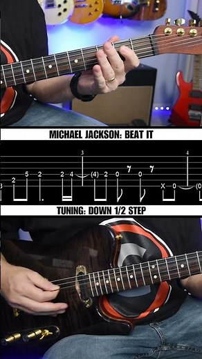 Beat It Michael Jackson Guitar Riff with Tabs