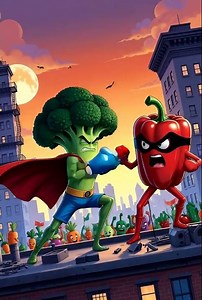 "Superhero Veggies vs Evil Veggie | Epic 3D Animation Fight 🥦🥕⚡" #3danimation #youtubeshorts