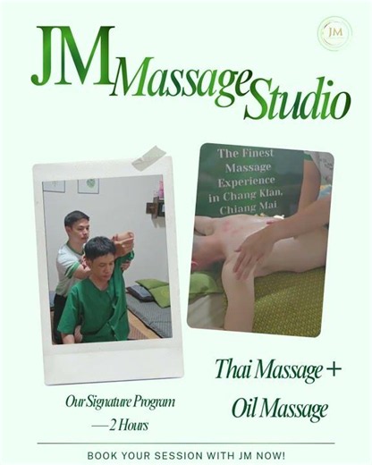 JM Signature: Thai massage with relaxing oil massage into one seamless 2-hour session. #chiangmai
