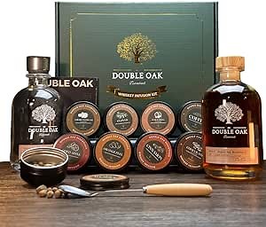 Whiskey Infusion Kit by Double Oak - 6 Different Flavors to Infuse in Your Favorite Whiskey - Gift Ideas for Men