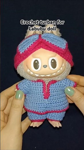 Crochet turban for labubu doll #handmade