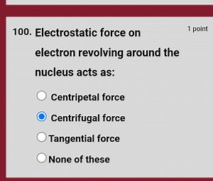100. Electrostatic force on1 pointelectron revolving around t... | Filo