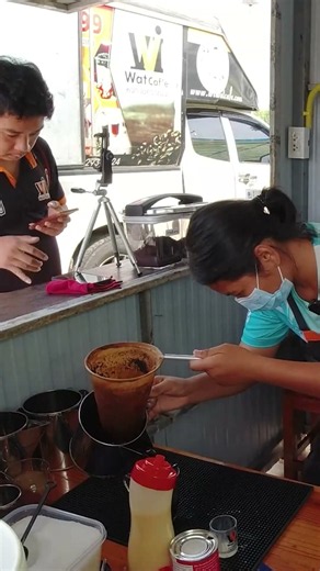 Traditional coffee in a bag; you have to remember all 3 portions.