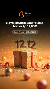 69 reactions | 12.12 Udah Dekat, #PakeBiznet Semakin Hemat!  Dapatkan biaya instalasi special untuk memiliki Internet cepat, Bandwidth Besar, dan Upload Download Simetris khusus 12 December 2024 dari Biznethome. Gunakan kode promo : BIZNET1212 | Biznet Home | Facebook