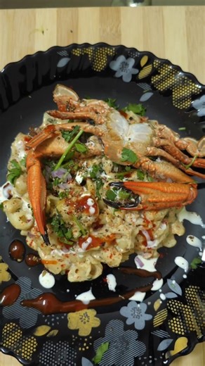 Creamy Crab Macaroni Pasta 🦀🍝 | Cheesy White Sauce Pasta | Iffa Kitchen #shorts