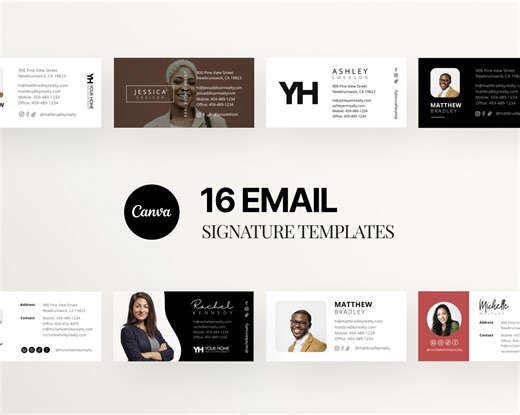 16 Professional Email Signature Templates Editable in Canva - Etsy Australia