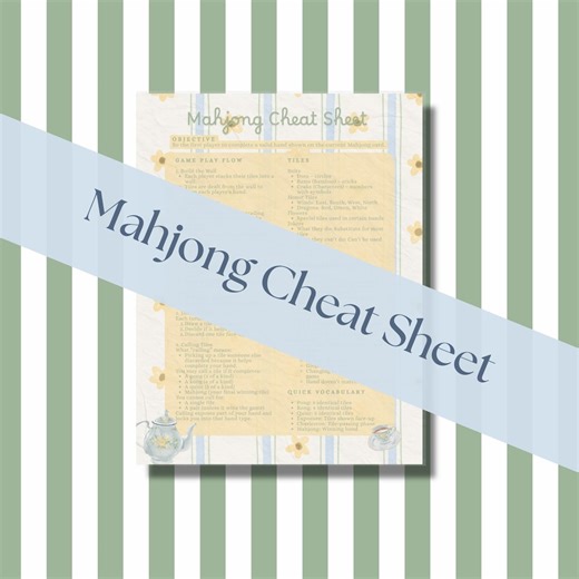 Blumen Mahjong Regeln Spickzettel | Teeparty Spieleabend (Digitaler Download) - Etsy.de