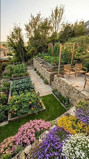 From Dirt to Dinner: The Secret to a THRIVING Hillside Veggie Garden 🌿 #gardening #farming #shorts