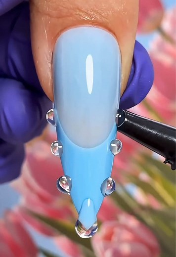 Summer nails: beige gel stripe French tip design