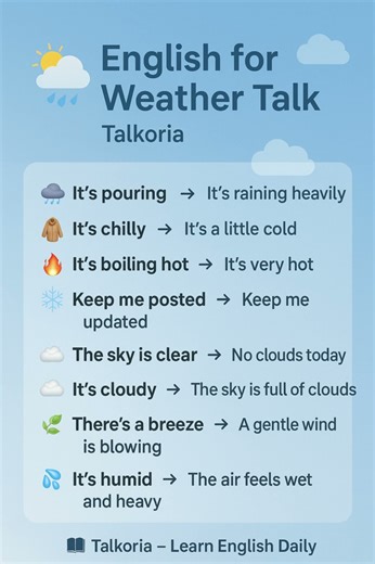 🌦️ English for Weather Talk Common Weather Expressions Talkoria