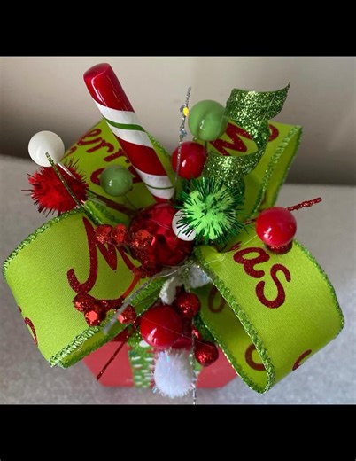 2.2K views · 11 reactions | Grinch Christmas Decor: Wooden Block Presents / Christmas Centerpiece/ Set of 3 | Dollar Tree Creative | Facebook