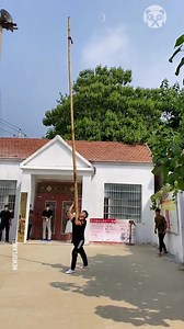 Incredible balancing skills of bamboo pole acrobat | Awesome