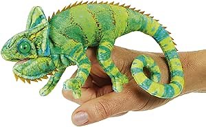 Folkmanis Mini Chameleon Finger Puppet,Green