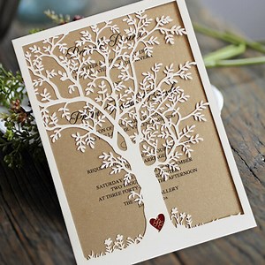 Watch Laser Tree Wedding Invitation Fall Wedding Cards Tree Invite on Amazon Live