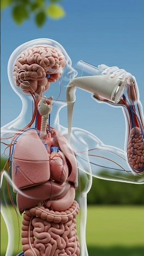 What Happens When You Drink Milk? 🥛 (3D Body Animation)#Milk #Digestion3D #HumanBody#HealthEducation