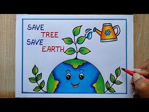 Save Environment drawing easy | World Earth Day poster drawing,22 April| save earth save life