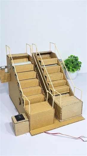 Dual Side Escalator Working Model with dc motor #diy​ #shorts​