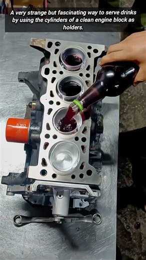 Repurposing A Car Engine Block To Serve Cold Drinks