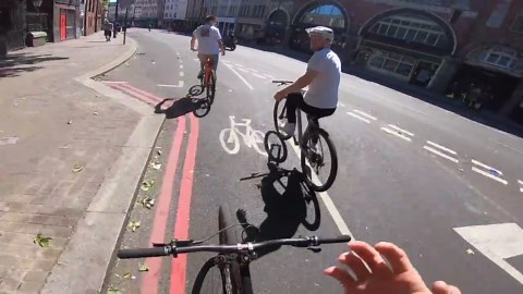 GoPro POV riding through London protests