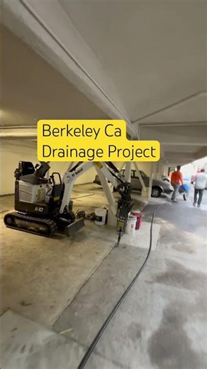 French drain installation in a car port in Berkeley ca.