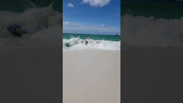 Kids Boogie Boarding Fun in the Sun