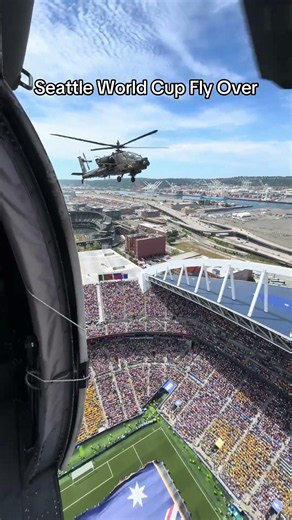 This helicopter shot of Seattle's World Cup is insane #aviation #helicopter #soccer