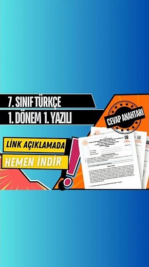 7. Sınıf Türkçe 1. Dönem 1. Yazılı PDF 5 ADET