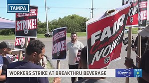 Workers at Breakthru Beverage go on strike