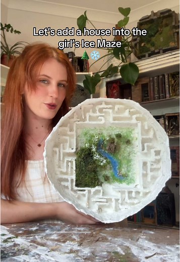 Crafting a Snowy Hut for the Girl's Ice Maze