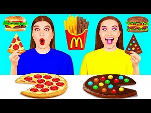 Desafío De Comida Real vs. De Comida Chocolate #4 por DaRaDa Challenge