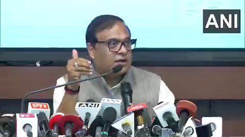 #WATCH | Guwahati: Assam CM Himanta Biswa Sarma says, "...why did you take help from Pakistani social media group? So whatever has been said about us, we will go to court, everything, but my allegation is why is Pakistan helping Gaurav Gogoi...we came to know from an internal source within the Congress that something like this was going to happen. Why did Gaurav Gogoi, son of Tarun Gogoi, stoop so low? And why don't you tell us about your relationship with Pakistan? Pakistan will influence our e