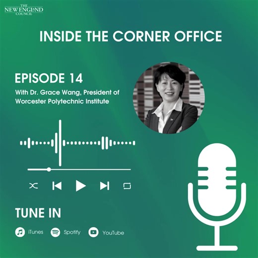 Episode 14 of "Inside the Corner Office" is now available! Tune in for a great conversation with Dr. Grace Wang, President of Worcester Polytechnic Institute (WPI). Dr. Wang shared her vision for the university’s continued growth and success and highlighted the school's incredible work on issues ranging from hashtag#AI to hashtag#robotics. She also discussed WPI’s hashtag#diversity and inclusion efforts, and how higher education can advance economic hashtag#equity. Listen now: YouTube: https://l