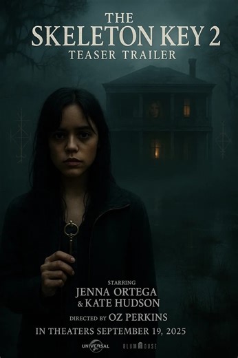 Cherokee Venita on Instagram: "The Skeleton Key 2 (2025) – Teaser Trailer The door has opened once again. Two decades after the original film haunted audiences with its Southern Gothic horror, The Skeleton Key 2 is set to return in 2025 — and the first teaser trailer has officially dropped, starring Jenna Ortega and Kate Hudson in a terrifying new chapter. Directed by Oz Perkins (I Am the Pretty Thing That Lives in the House), this long-awaited sequel brings us back to the mysterious Louisiana b