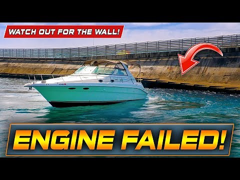 BOAT LOSES ENGINE AND HEADS TOWARDS THE WALL !! | HAULOVER INLET | WAVY BOATS