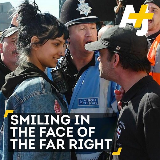 2.3M views · 8.4K shares | This woman dealt with a far-right protester like a boss. And the internet is in ❤️. | AJ+ | Facebook