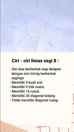 Ciri ciri / Sifat " LIMAS SEGI 8 " | Octagonal Pyramid #limas